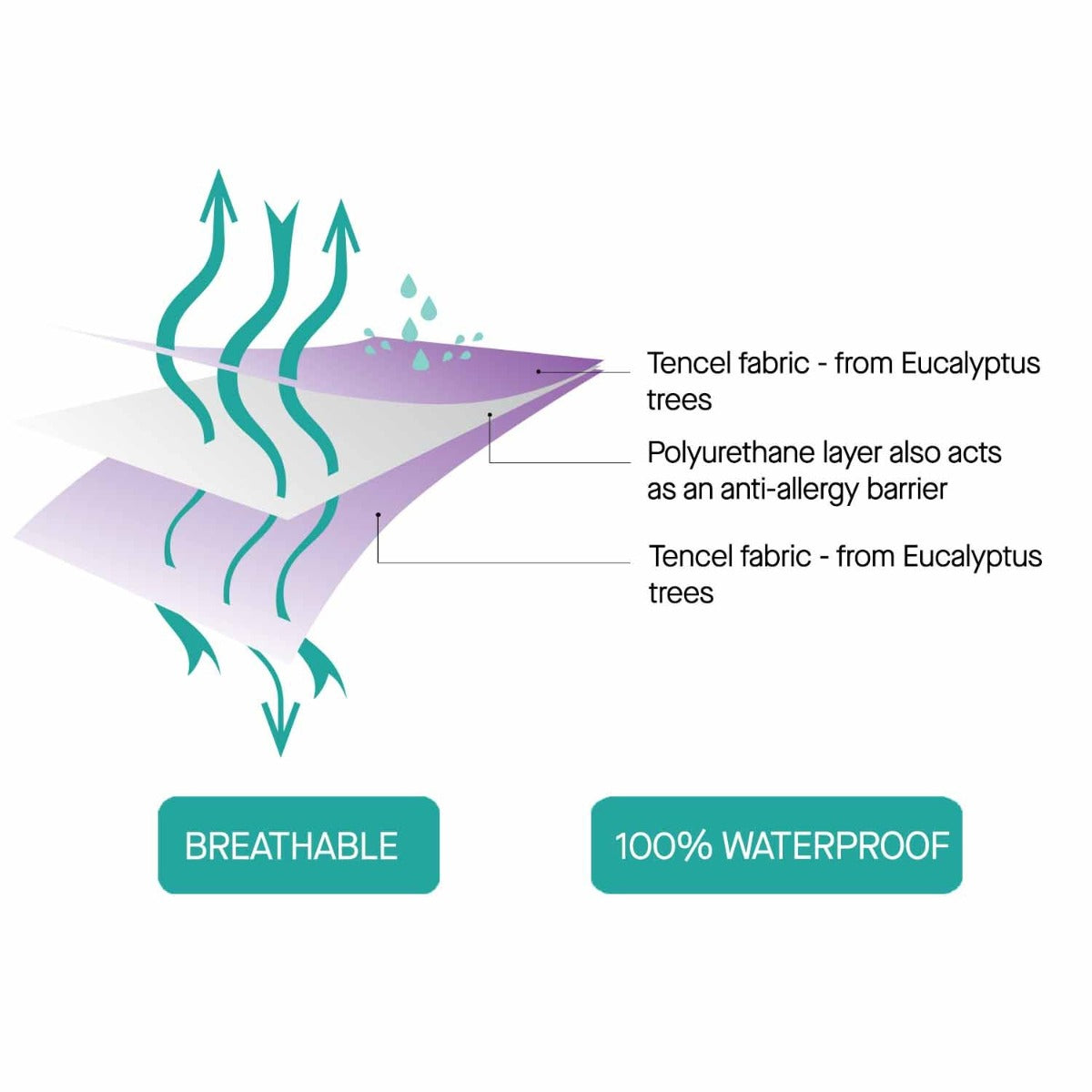 Clevamama Tencel Waterproof Training Sleep Mat (70 x 90cm) - Blue