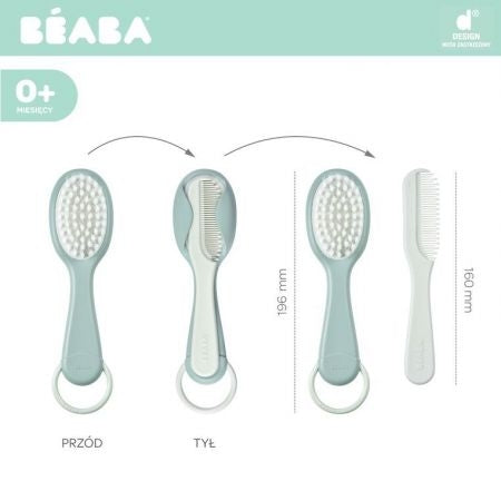 Beaba Baby Brush and Comb - Green & Blue