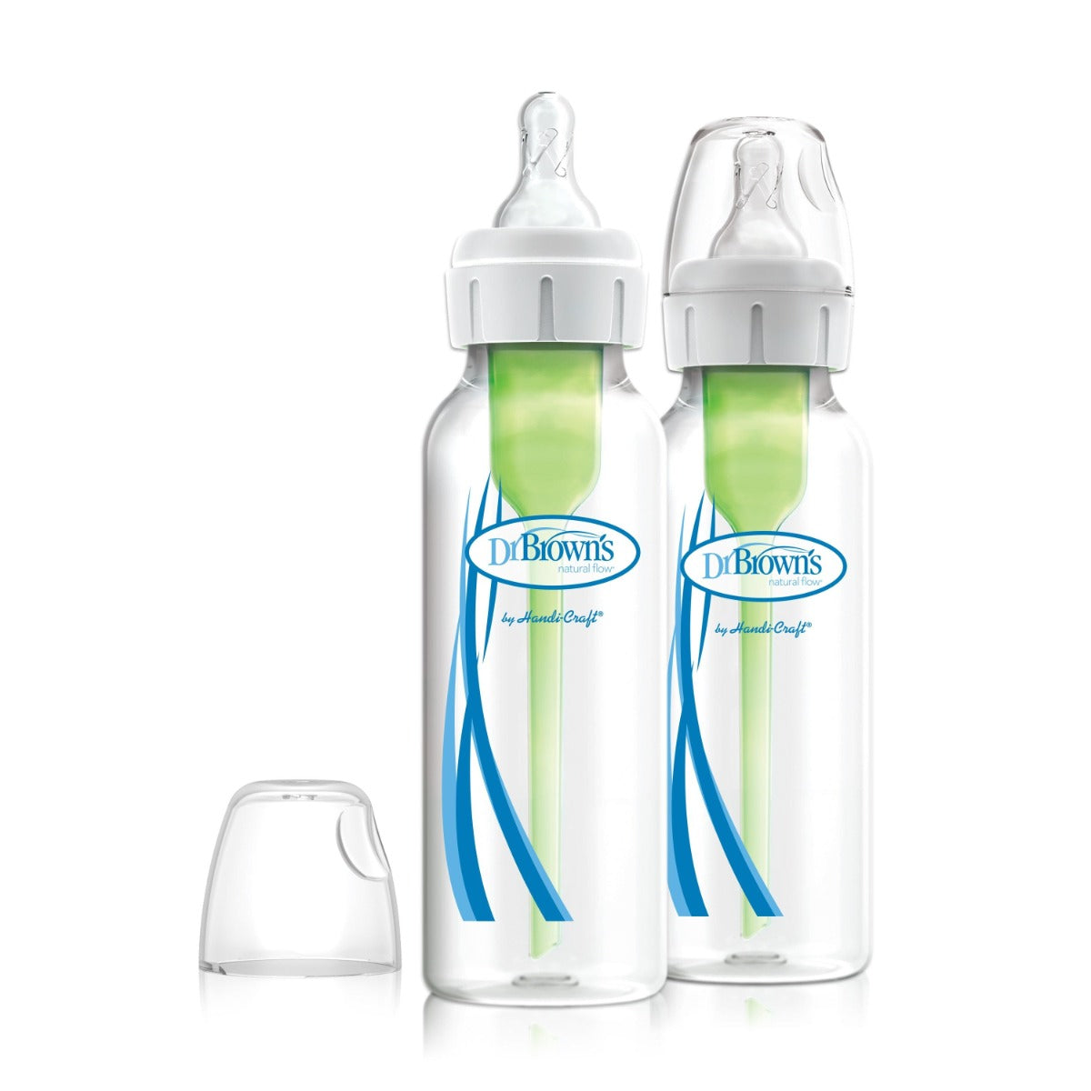 Dr. Brown's Natural Flow Anti-Colic Options+ Narrow Baby Bottle Level 1 Nipple, 8oz - 2pk (4 Designs) - Pupsik Singapore
