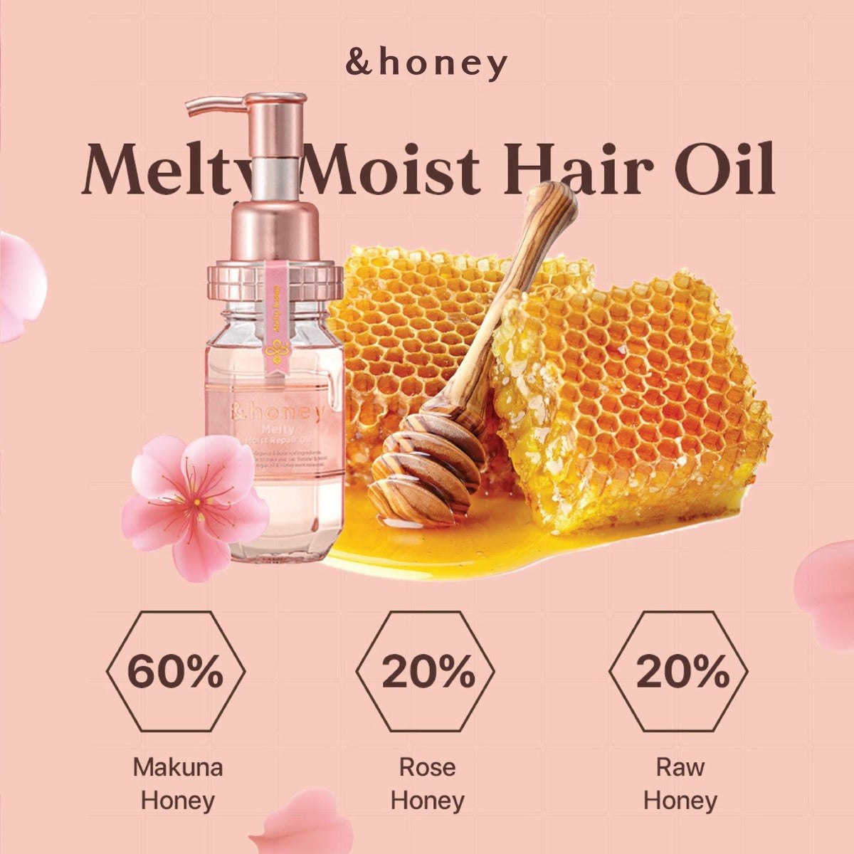 &honey Melty Moist Hair Oil 3.0, 100ml (Exp 01/27)