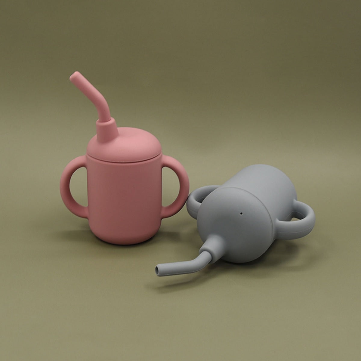 Biomom Double-Handled Silicone Straw Cup (4 Colors)