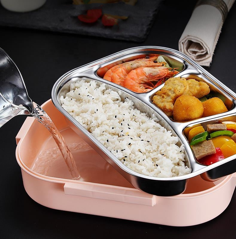 Biomom 3-Compartment Lunch Box - Pink