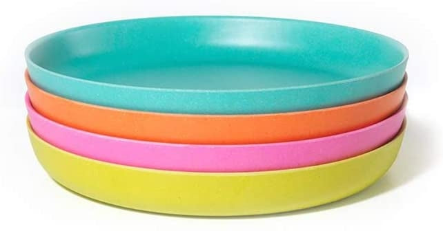 EKOBO Toddler Bamboo Plate Set (4pc) - Pop