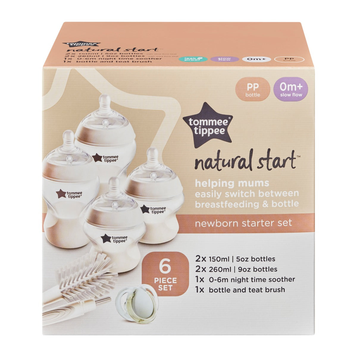Tommee Tippee Natural Start PP Bottle Newborn Set, 6pcs