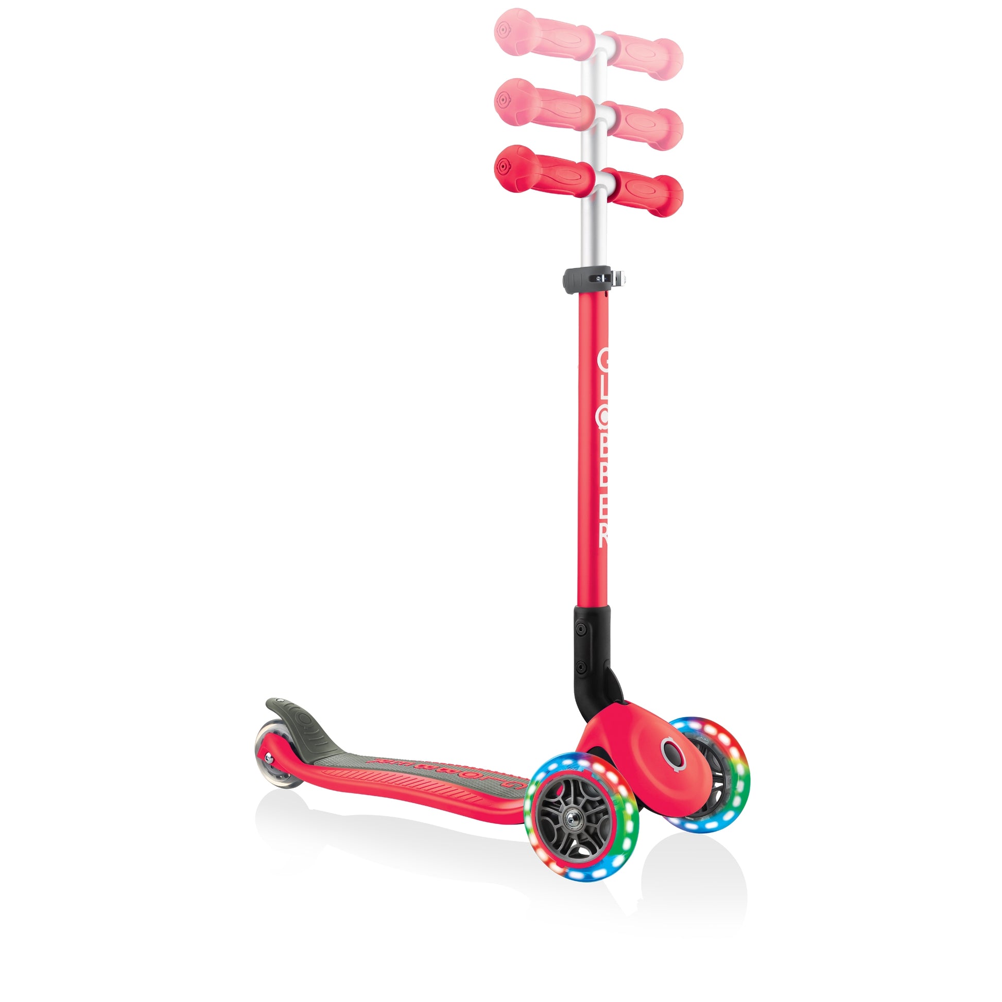 Globber Primo Height-Adjustable Foldable 3 Wheel Scooter (LED Wheels) (8 Colours) - Pupsik Singapore