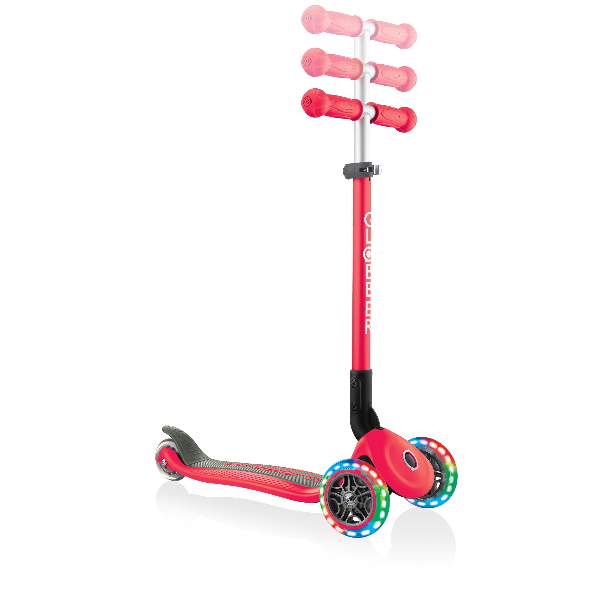 Globber Primo Height-Adjustable Foldable 3 Wheel Scooter (LED Wheels) (8 Colours) - Pupsik Singapore