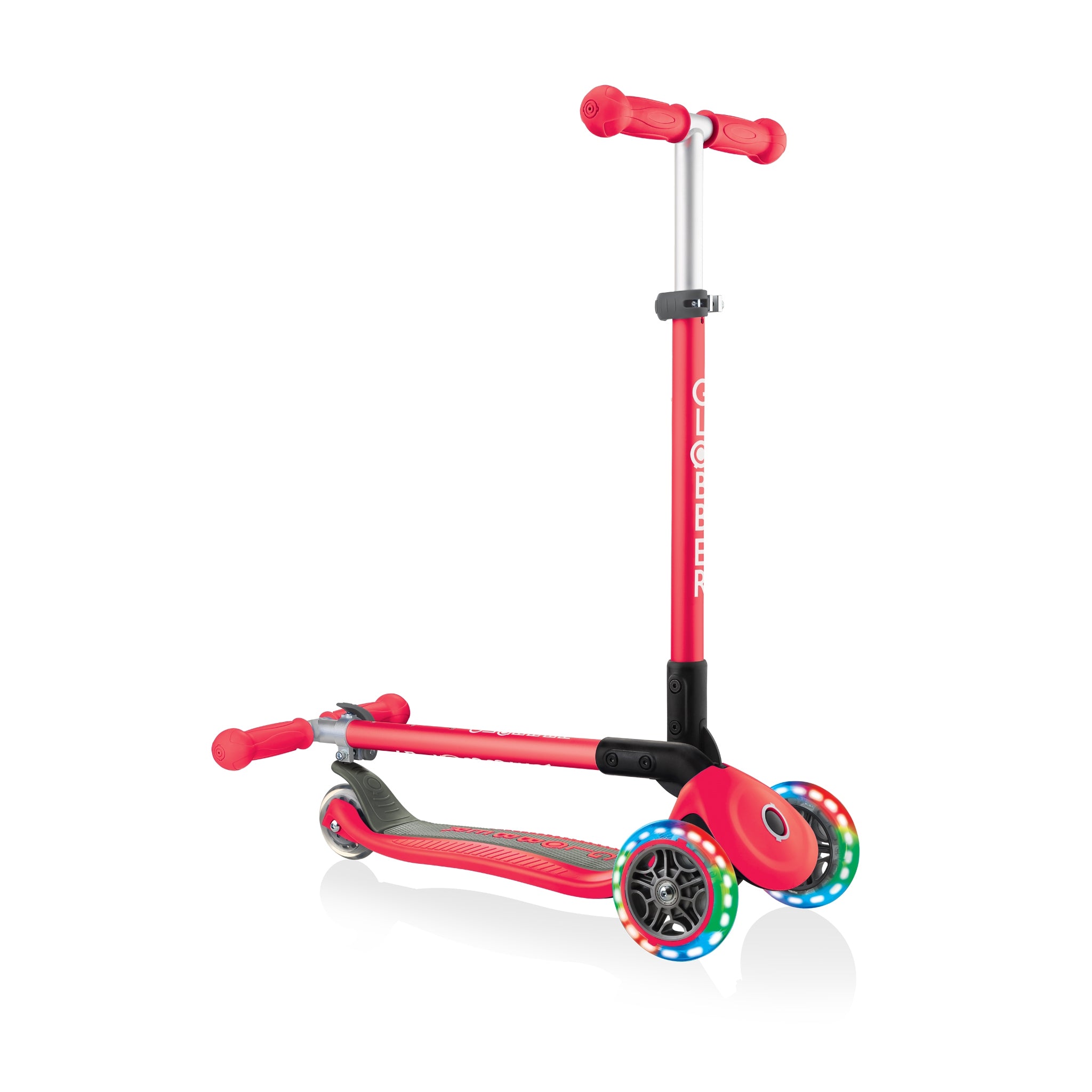 Globber Primo Height-Adjustable Foldable 3 Wheel Scooter (LED Wheels) (8 Colours) - Pupsik Singapore