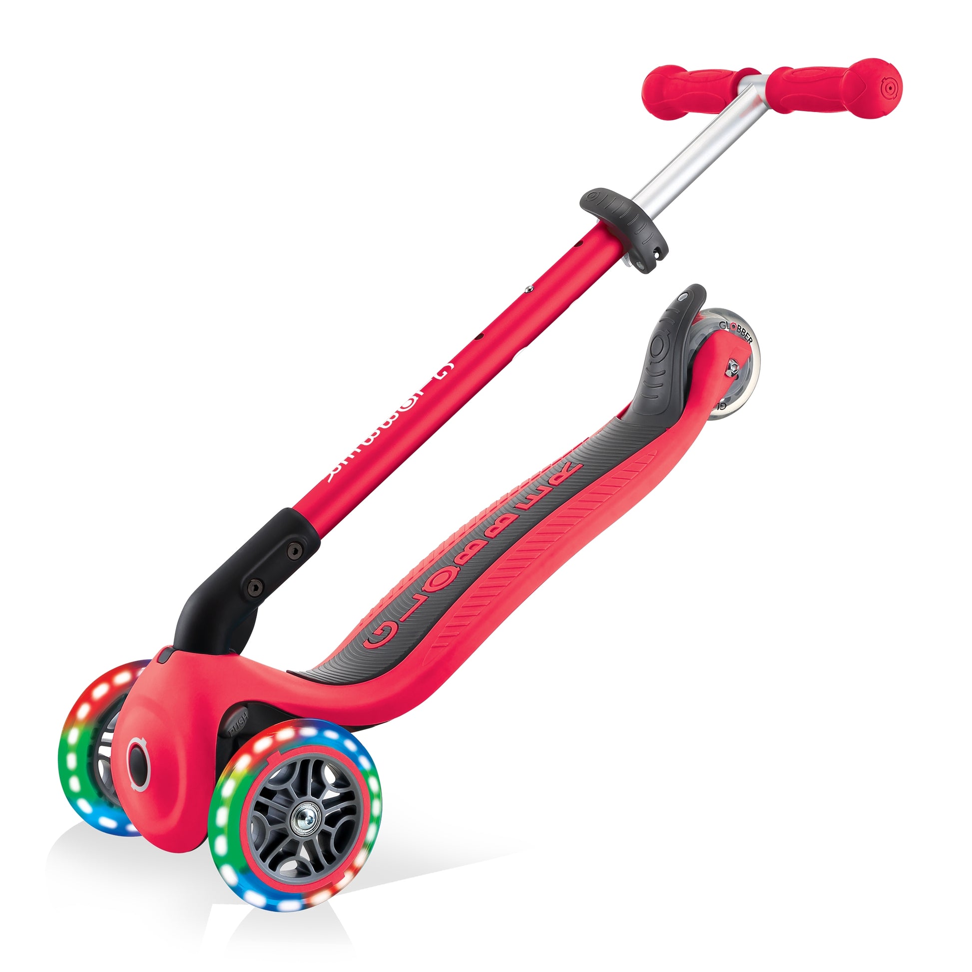 Globber Primo Height-Adjustable Foldable 3 Wheel Scooter (LED Wheels) (8 Colours) - Pupsik Singapore