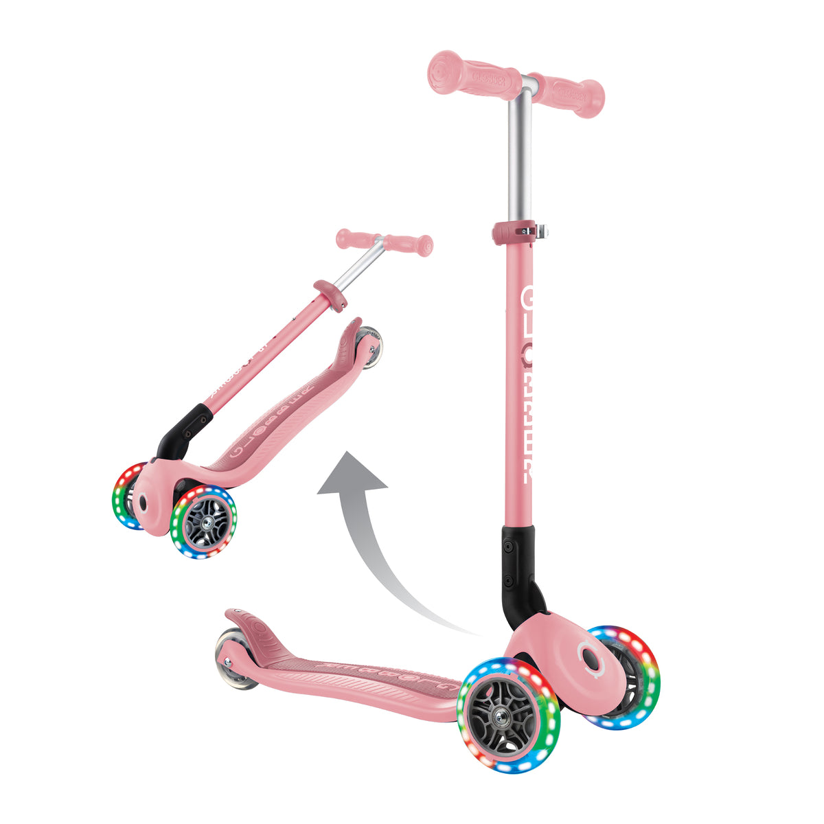 Globber Primo Height-Adjustable Foldable 3 Wheel Scooter (LED Wheels) (8 Colours) - Pupsik Singapore