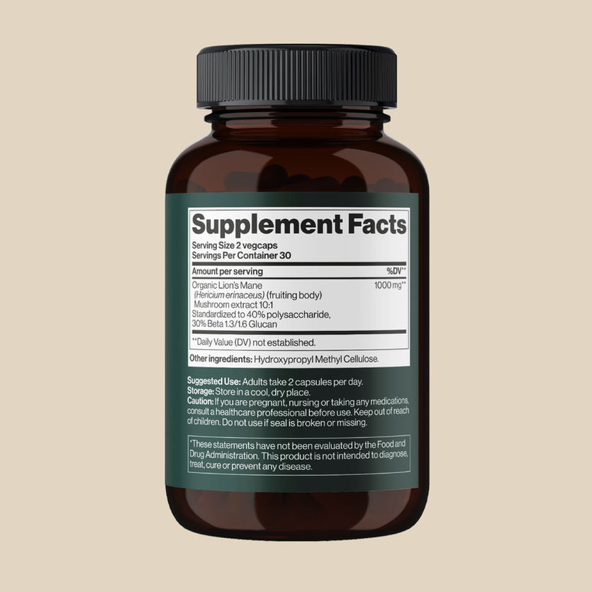 Mind Shi Lion's Mane Mushroom 1000mg, 60 Veg Caps (Exp 10/26)