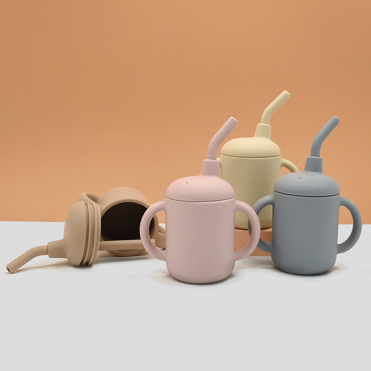 Biomom Double-Handled Silicone Straw Cup (4 Colors)