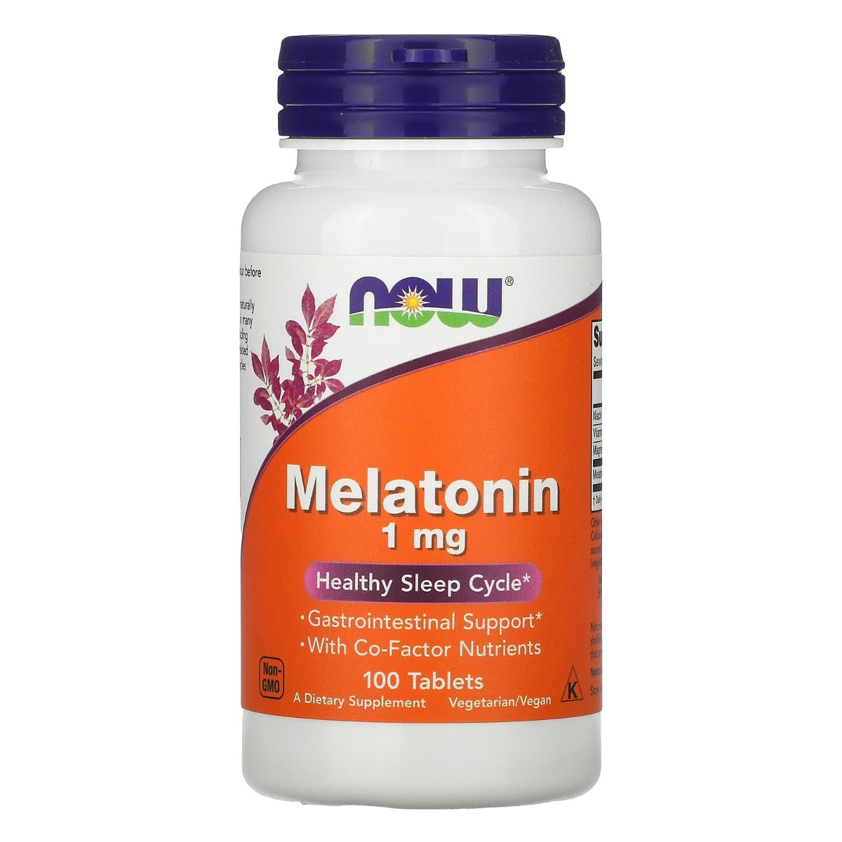 NOW Foods Melatonin 1mg with Co-Factor Nutrients, 100 Veg Tablets (Exp 02/27)