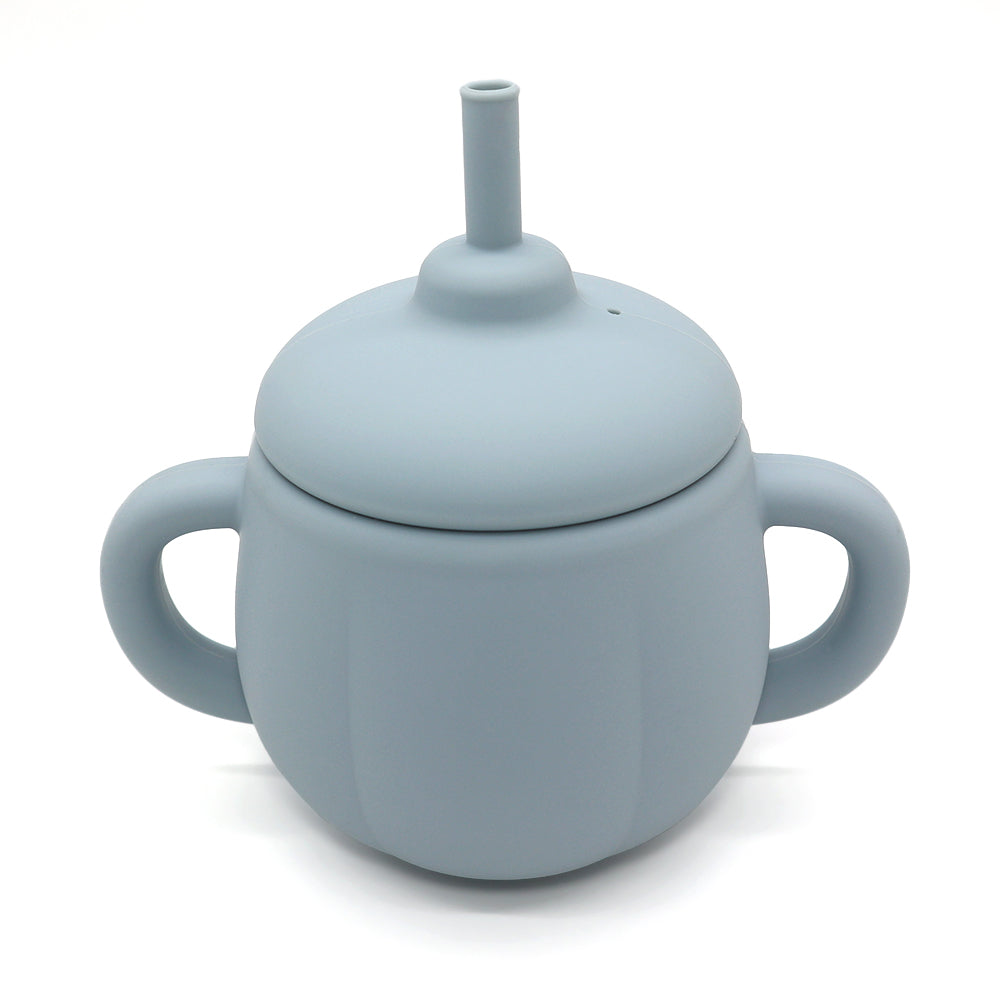 Biomom My First Learning Silicone Straw Cup, 200ml (2 Colors)