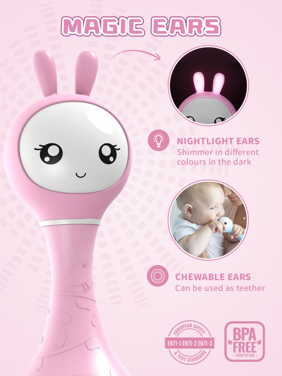 Alilo Smarty Shake & Tell Interactive Rattle - Pink
