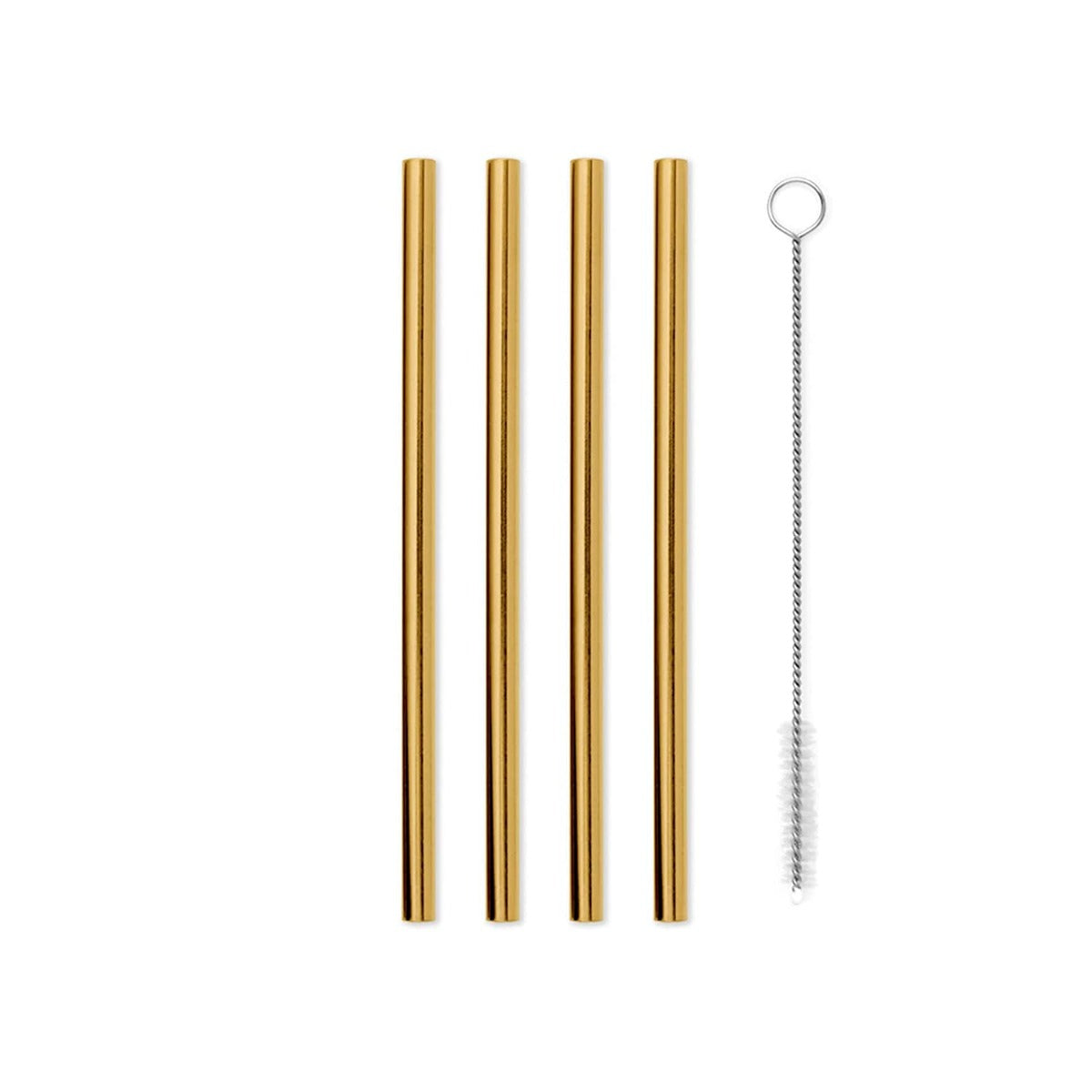 W&P Porter Set of 4 Metal Straws, 5 inches (3 colors)
