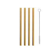 W&P Porter Set of 4 Metal Straws, 5 inches (3 colors)