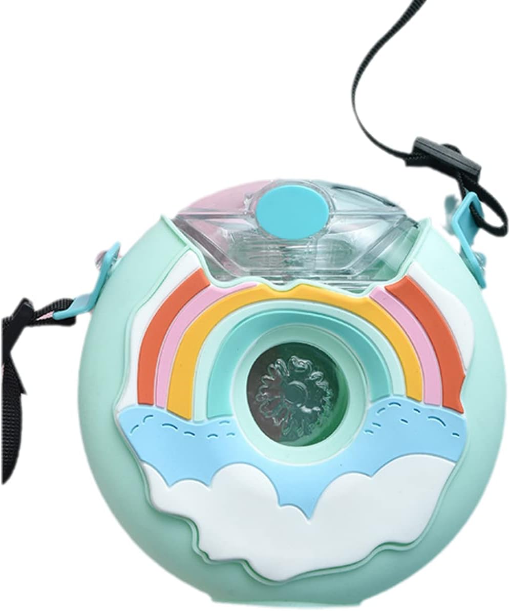 Biomom Donut Tritan Straw Drinking Bottle with Straps, 380ml (5 Designs) - Pupsik Singapore