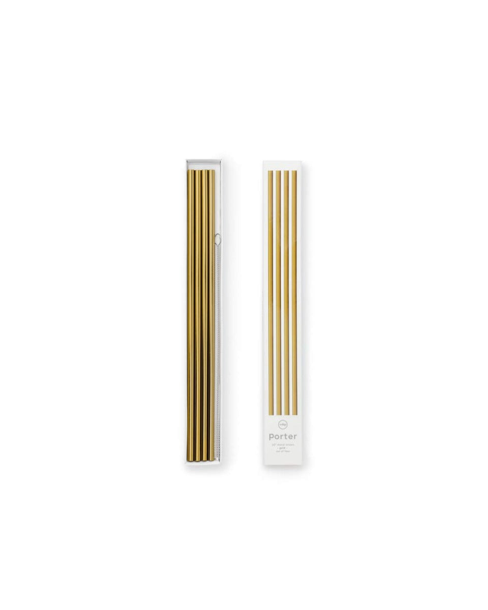 W&P Porter Set of 4 Metal Straws, 10 inches (3 colors) - Pupsik Singapore