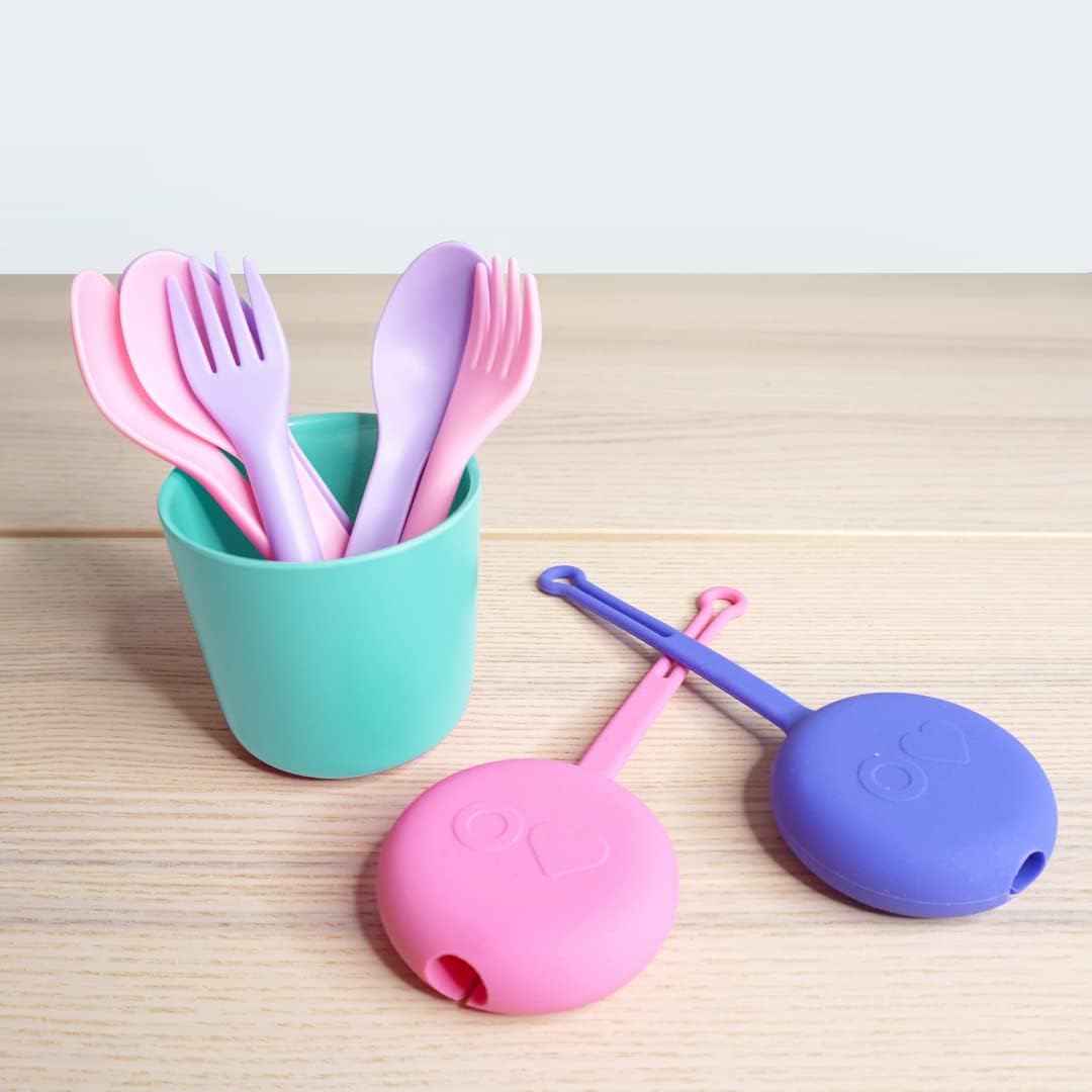 OmieBox OmiePod Utensil Refill, 3 Pairs of Fork & Spoon Set (2 Colors)
