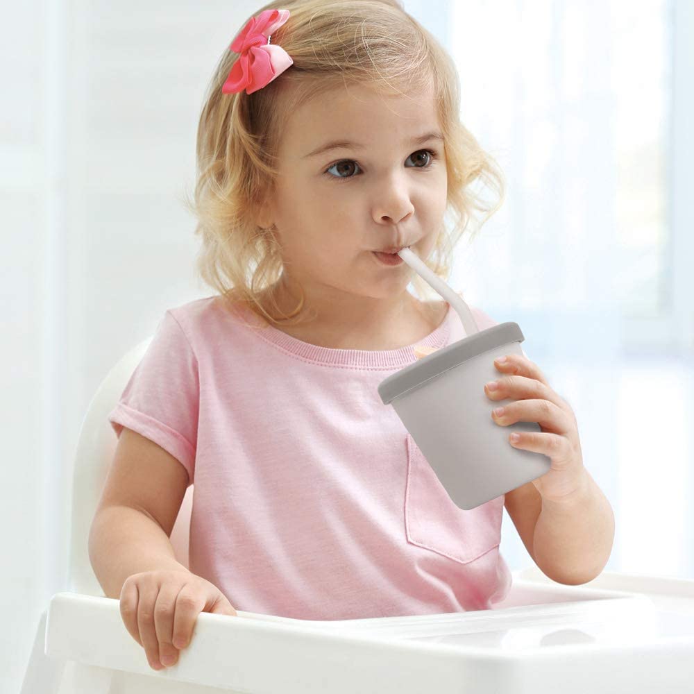 Haakaa Silicone Sippy Straw Cup (4 Colours) - Pupsik Singapore