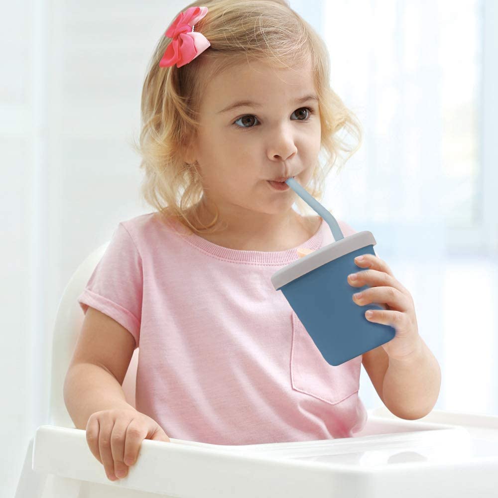 Haakaa Silicone Sippy Straw Cup (4 Colours) - Pupsik Singapore