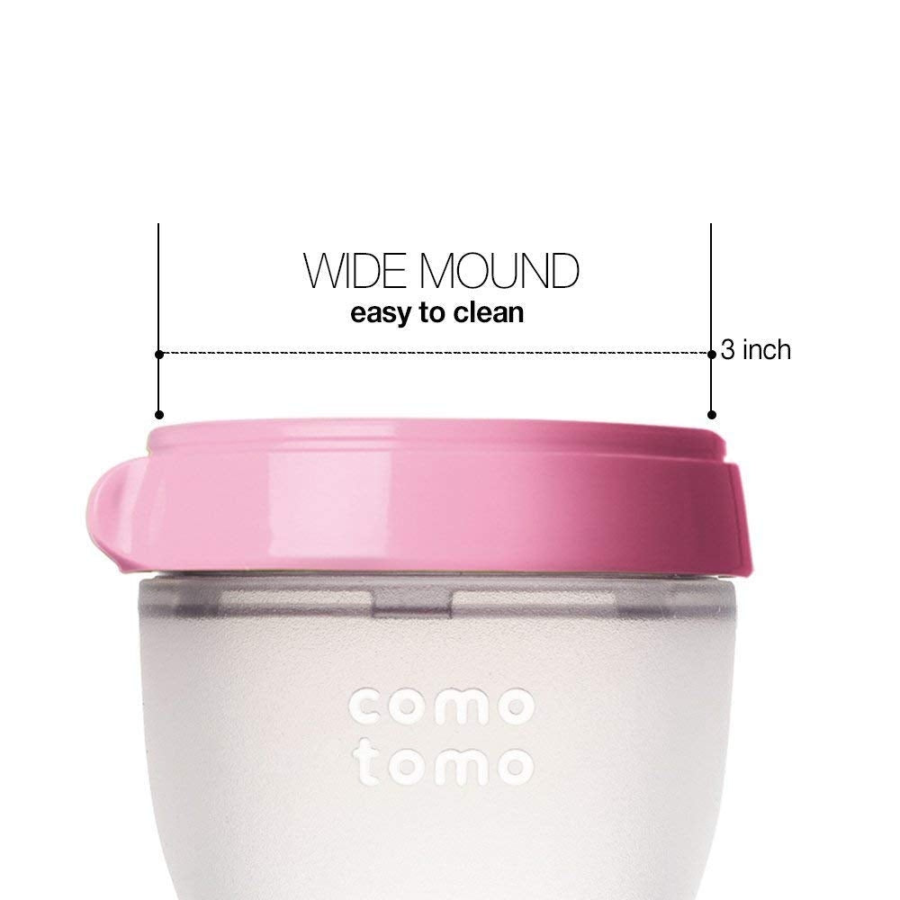 Comotomo Baby Bottle, 250ml  - Pink (2pk)