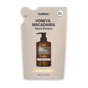Kundal Honey & Macadamia Nature Shampoo, 400ml Refill Bag - Amber Vanilla (Exp 10/27)