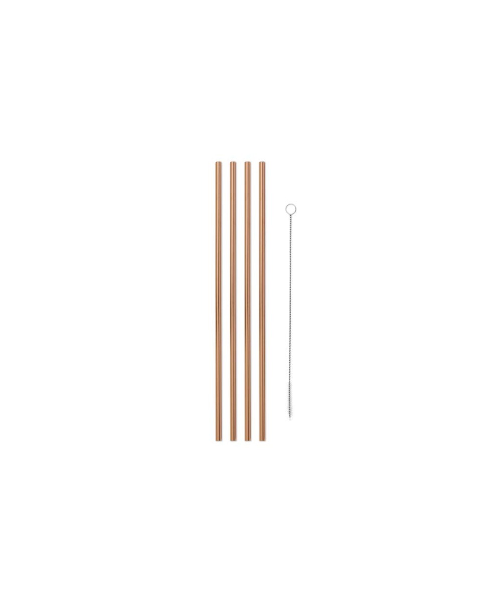 W&P Porter Set of 4 Metal Straws, 10 inches (3 colors)