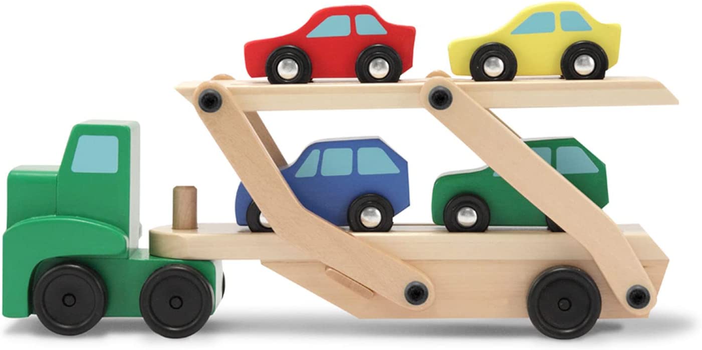 Melissa & Doug Car Carrier Truck & Cars Wooden Toy Set