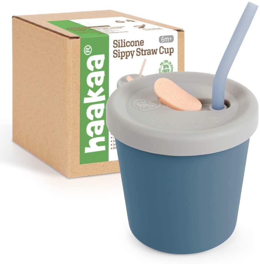 Haakaa Silicone Sippy Straw Cup (4 Colours) - Pupsik Singapore
