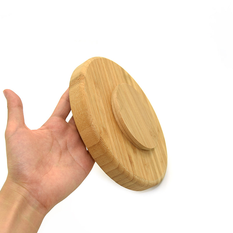 Biomom Bamboo Divided Round Suction Plate - Ochre