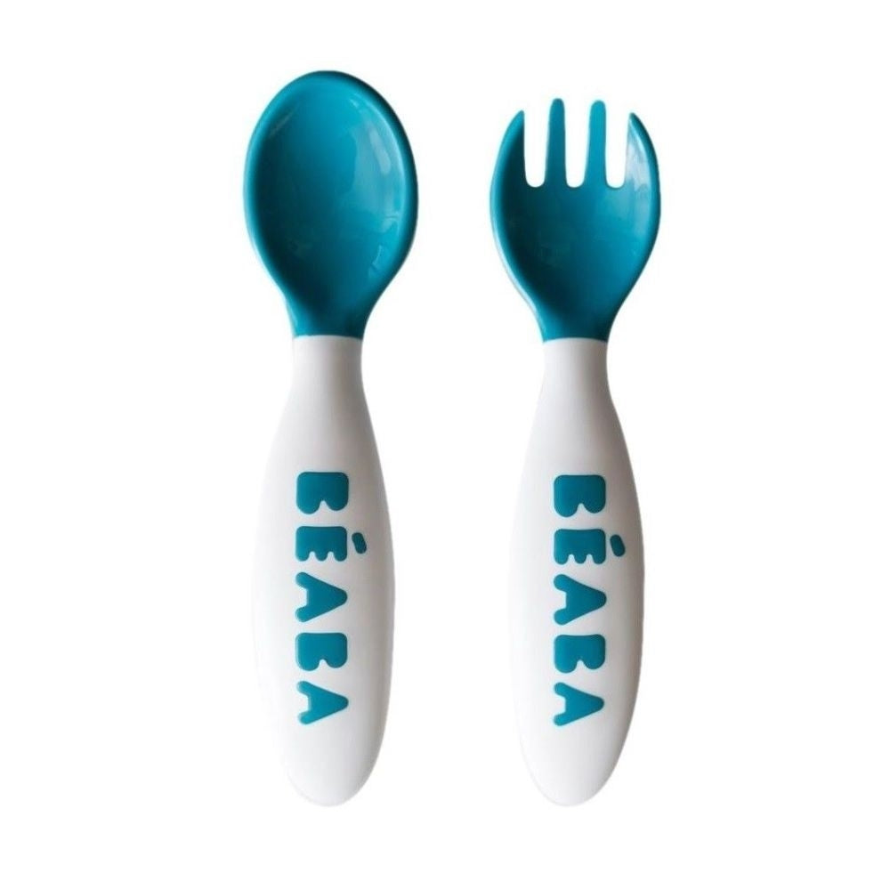 Beaba Second Stage Ergonomic Cutlery Set (3 Colours) - Pupsik Singapore