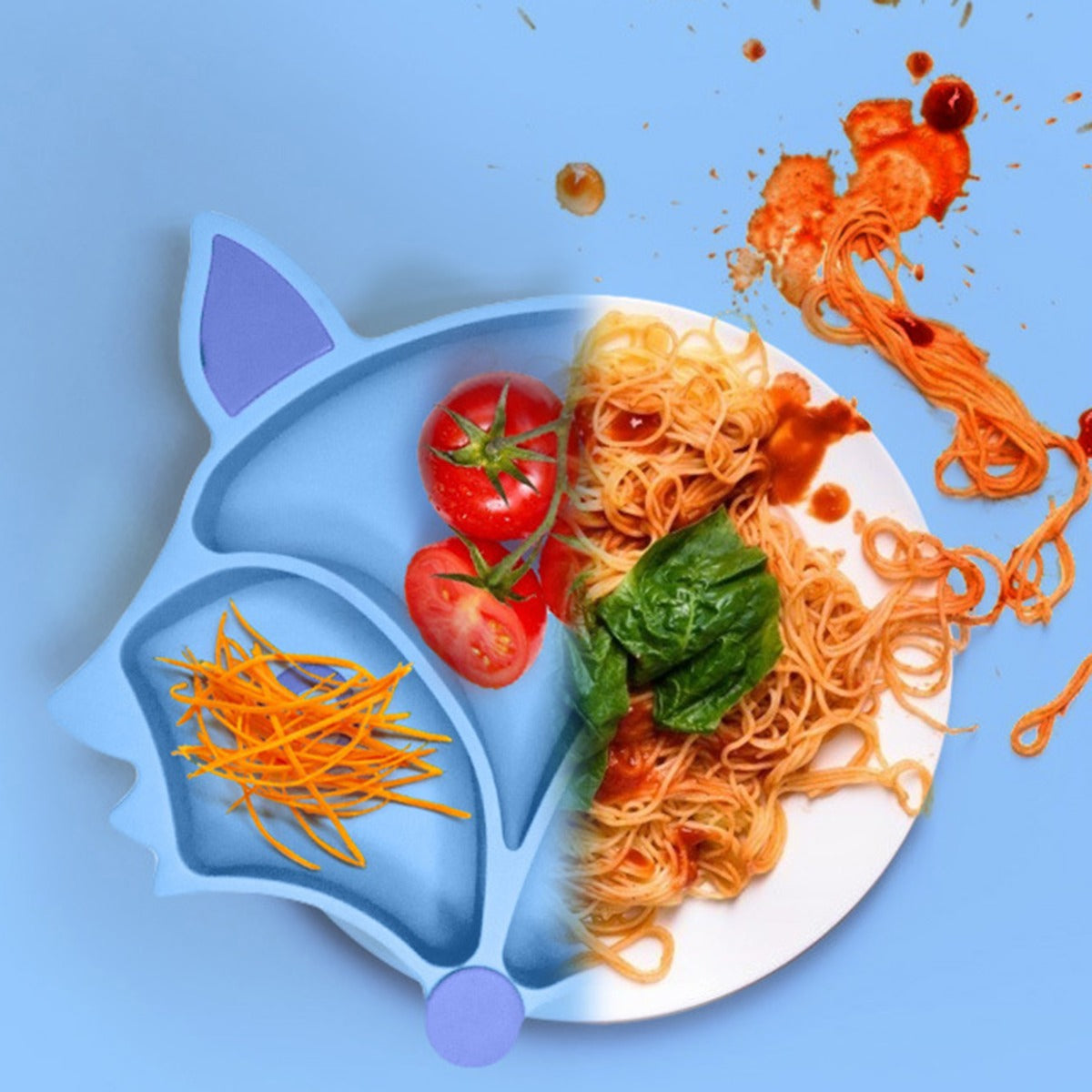 Biomom Baby Silicone Fox Divided Suction Plate (2 Colours)