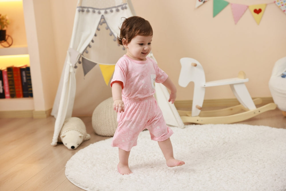 Baa Baa Sheepz Short Sleeve T-Shirt & Shorts - Baa Baa in the Universe Pink (4 Sizes)