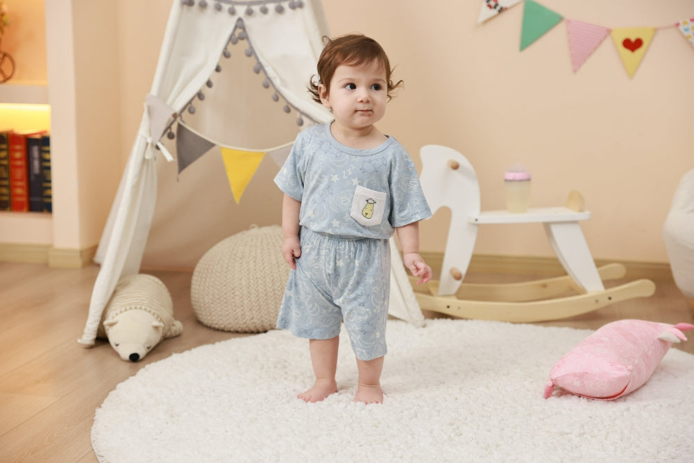 Baa Baa Sheepz Short Sleeve T-Shirt & Shorts - Baa Baa in the Universe Blue (4 Sizes)