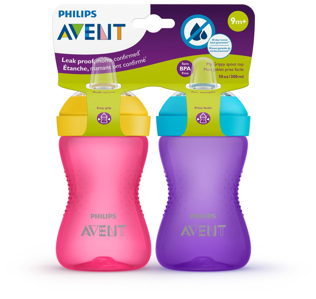 Philips Avent My Grippy Spout Cup, 10oz (2pk) - Pink/Purple
