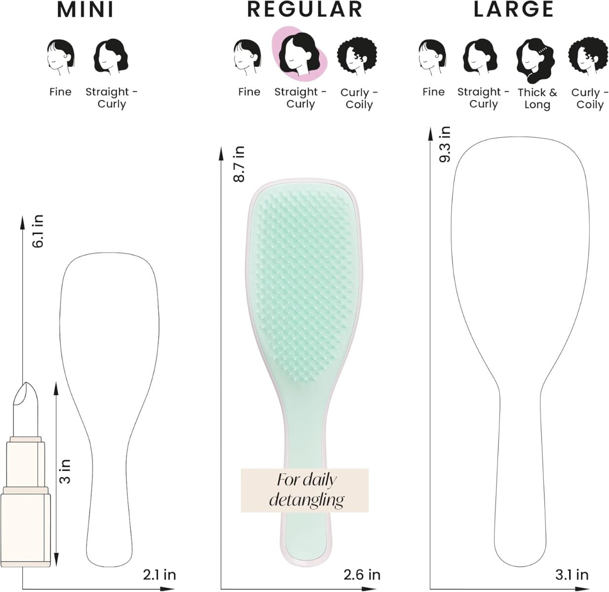 Tangle Teezer The Ultimate Detangler Regular Hairbrush, Straight & Curly (28 Colours)