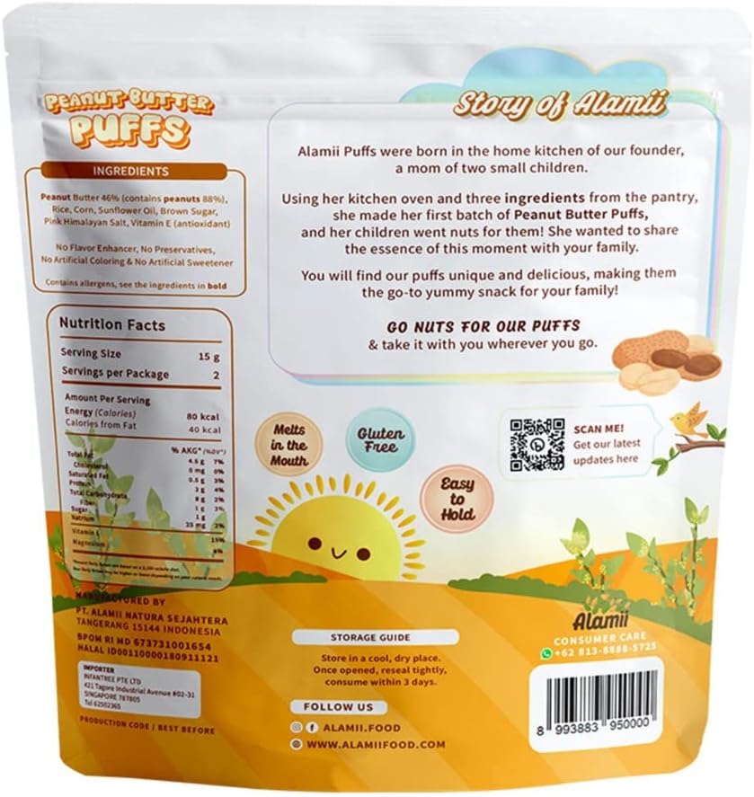 Alamii Peanut Butter Puffs, 25g x 2pk (Exp 02/26)