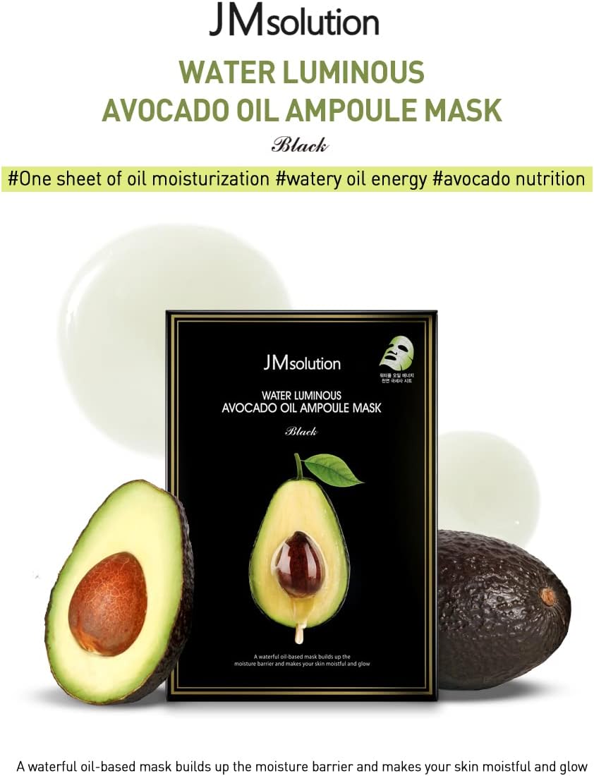 JMsolution Water Luminous Avocado Oil Ampoule Mask, 10pcs (Exp 02/27)