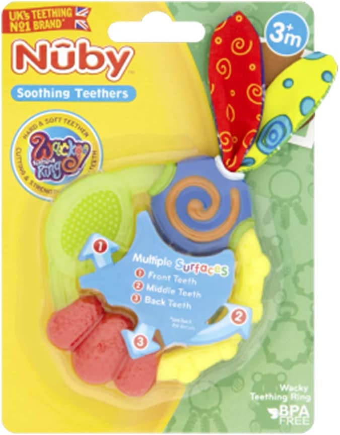 Nuby Wacky Teething Ring (Assorted Colours)