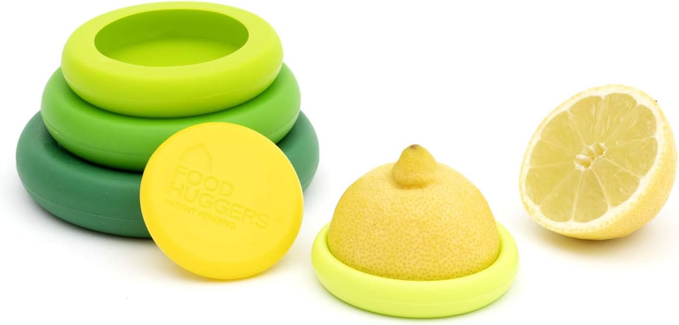 Food Huggers Set of 5 Reusable Silicone Food Savers (4 Colors) - Pupsik Singapore