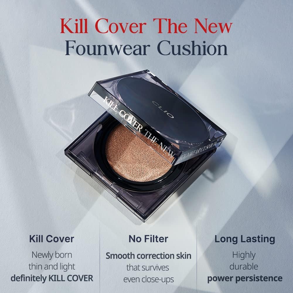 CLIO Kill Cover The New Founwear Cushion - SPF50+ PA+++, 15g + 15g (3 Shades)