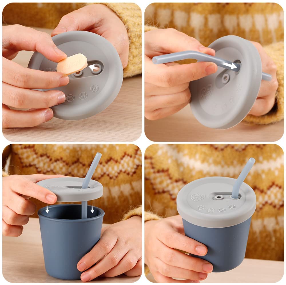 Haakaa Silicone Sippy Straw Cup (4 Colours) - Pupsik Singapore