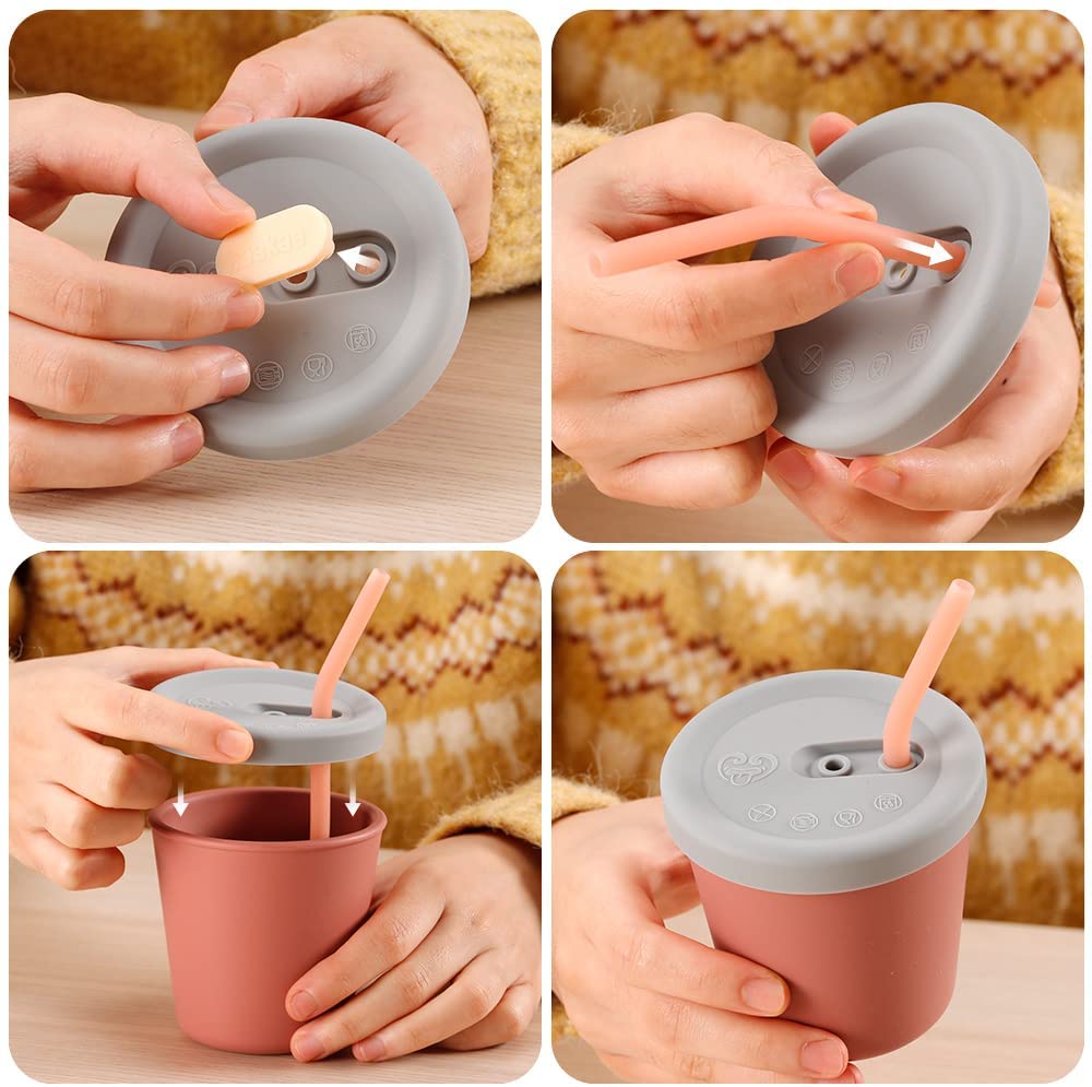 Haakaa Silicone Sippy Straw Cup (4 Colours) - Pupsik Singapore