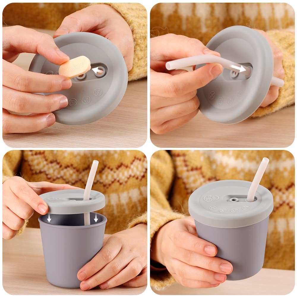 Haakaa Silicone Sippy Straw Cup (4 Colours) - Pupsik Singapore