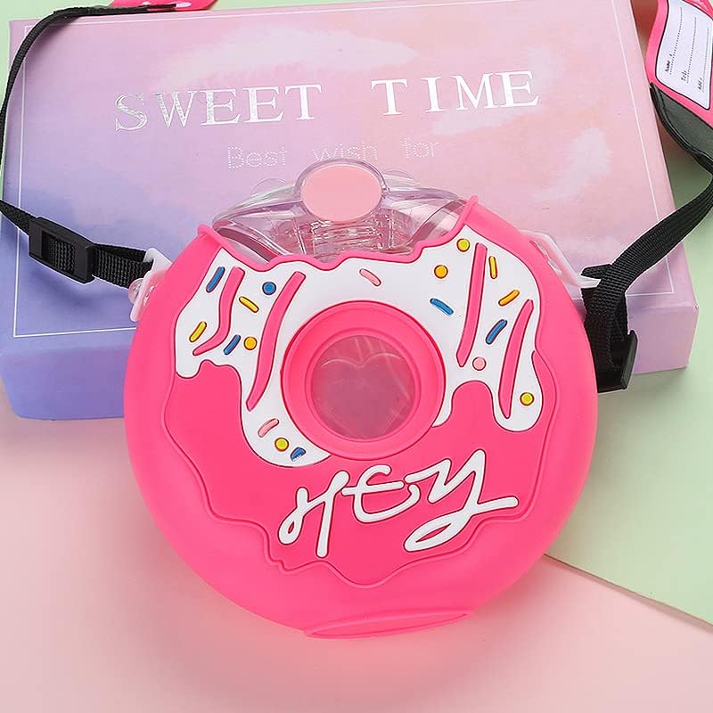 Biomom Donut Tritan Straw Drinking Bottle with Straps, 380ml (5 Designs) - Pupsik Singapore