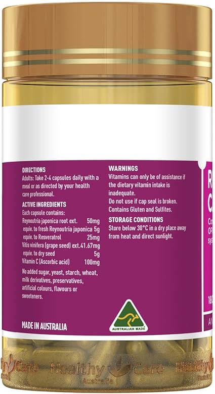 Healthy Care Resveratrol Capsule, 180 Caps (Exp 03/27)