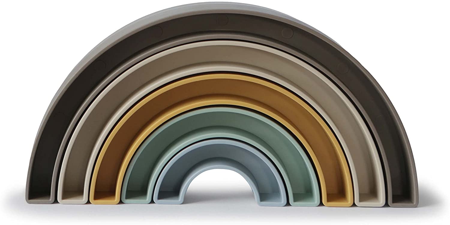 Mushie Rainbow Stacker Toy (3 Colours) - Pupsik Singapore