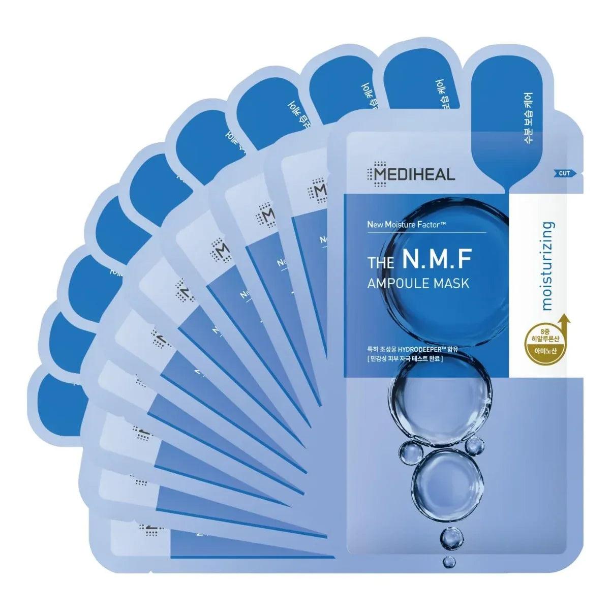 MEDIHEAL THE N.M.F AMPOULE MASK 100枚=10箱 Mediheal THE N.M.F Ampoule Mask, Pack of 10 (Exp 10/26) | Pupsik