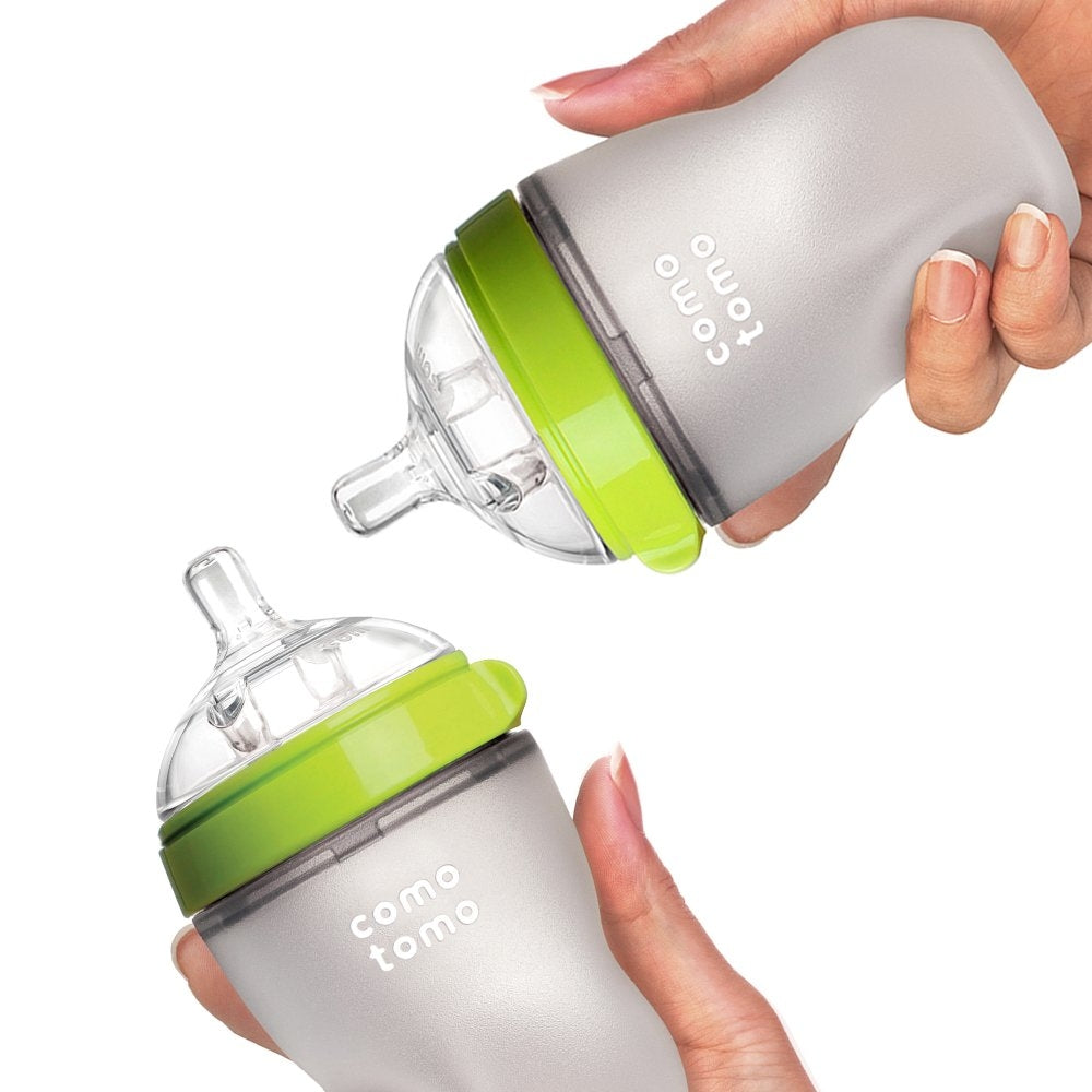 Comotomo Baby Bottle, 250ml  - Green (2pk)